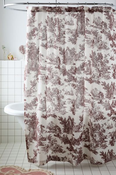 Frog Toile Patterned Shower Curtain