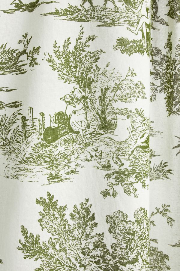 Slide View: 2: Frog Toile Patterned Shower Curtain