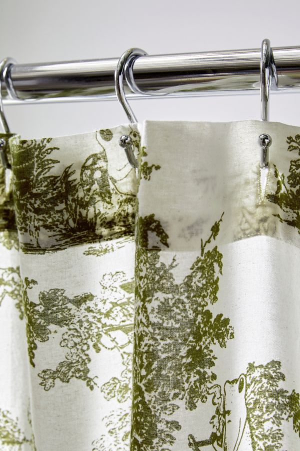 Slide View: 3: Frog Toile Patterned Shower Curtain