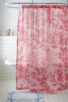 Slide View: 1: Frog Toile Shower Curtain