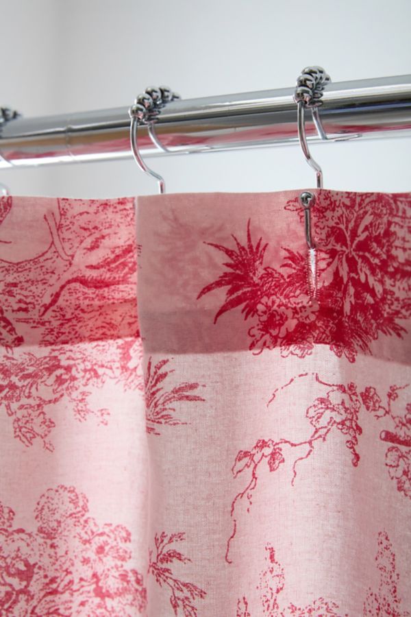 Slide View: 3: Frog Toile Shower Curtain