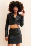 Thumbnail View 1: UO Kendall Faux Leather Cropped Blazer