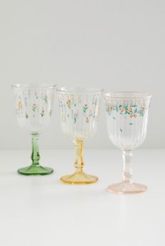 Slide View: 4: Botanical Stemmed Wine Glass