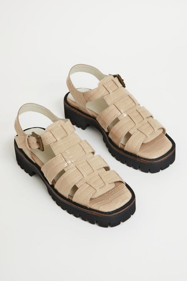 Slide View: 2: Intentionally Blank Haddie Leather Fisherman Sandal