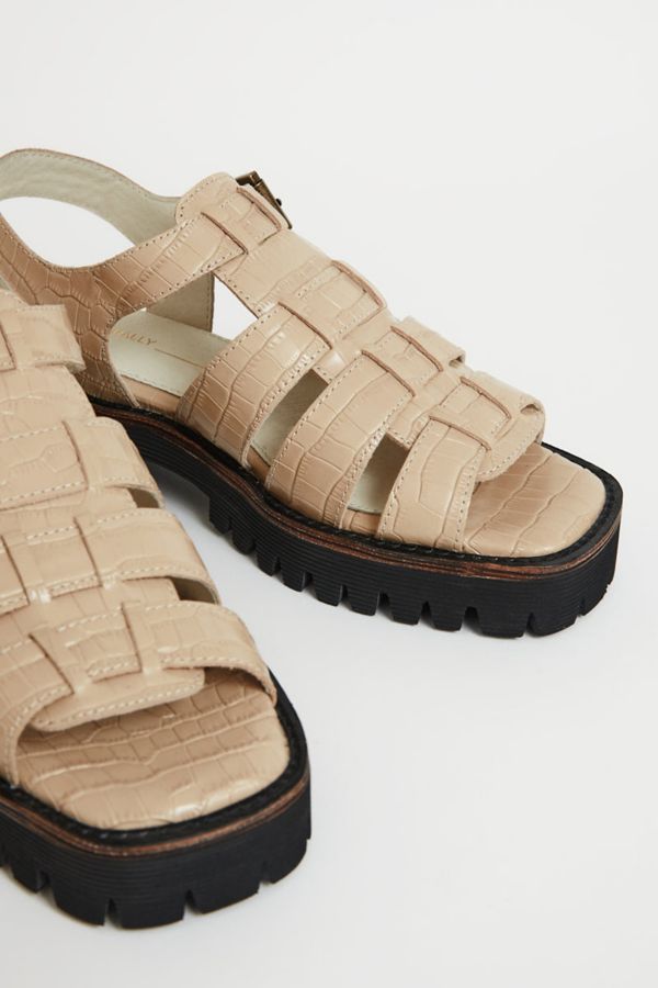 Slide View: 3: Intentionally Blank Haddie Leather Fisherman Sandal