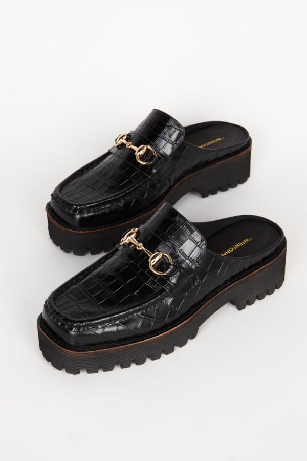 Slide View: 1: Intentionally Blank Kowloon Leather Loafer Mule