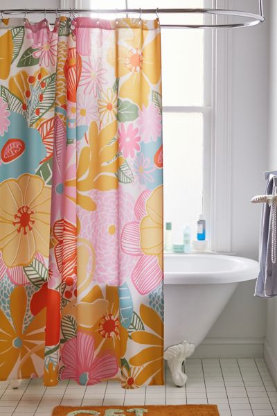 Megan Galante For Deny 60s Retro Floral Shower Curtain