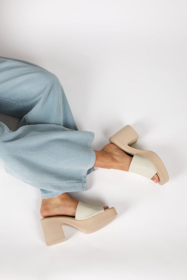 Slide View: 2: Intentionally Blank Mary Leather Mule Heel