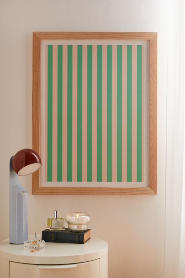 Slide View: 1: Miho Minted Stripe Art Print