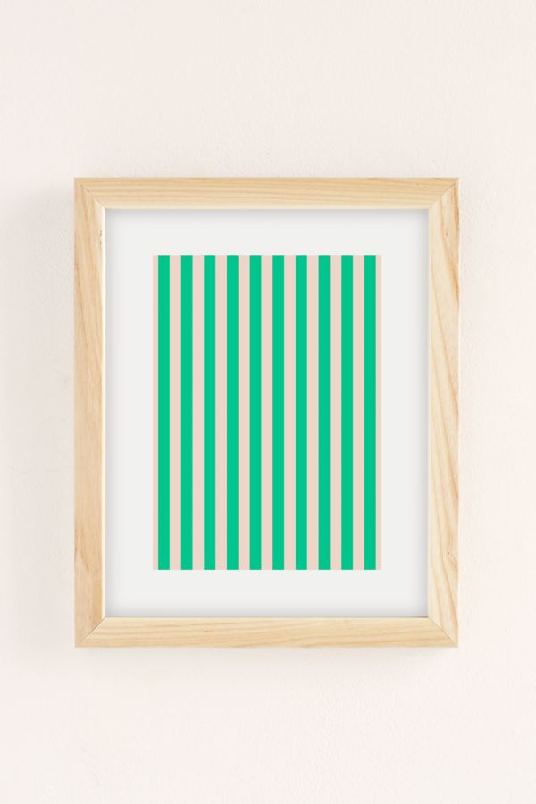 Slide View: 2: Miho Minted Stripe Art Print