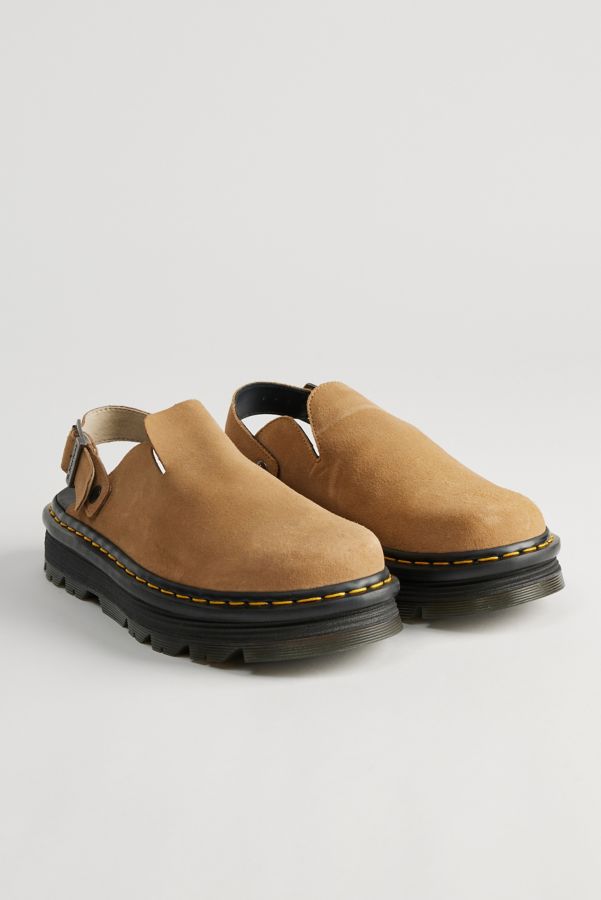 Slide View: 2: Dr. Martens Zebzag Suede Platform Mule