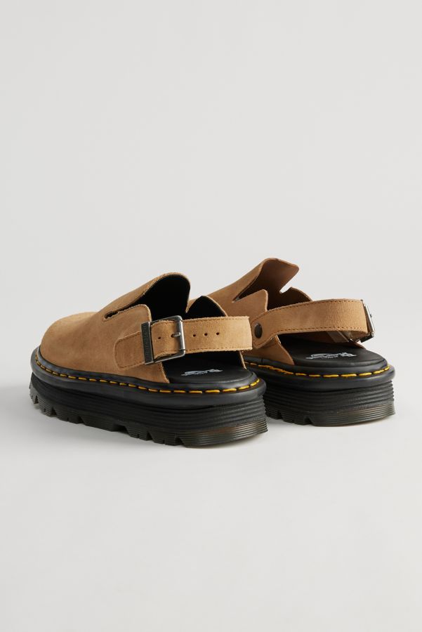 Slide View: 3: Dr. Martens Zebzag Suede Platform Mule