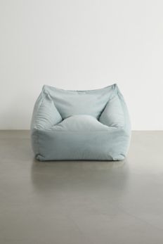 Slide View: 2: Cooper Velvet Bean Bag Chair