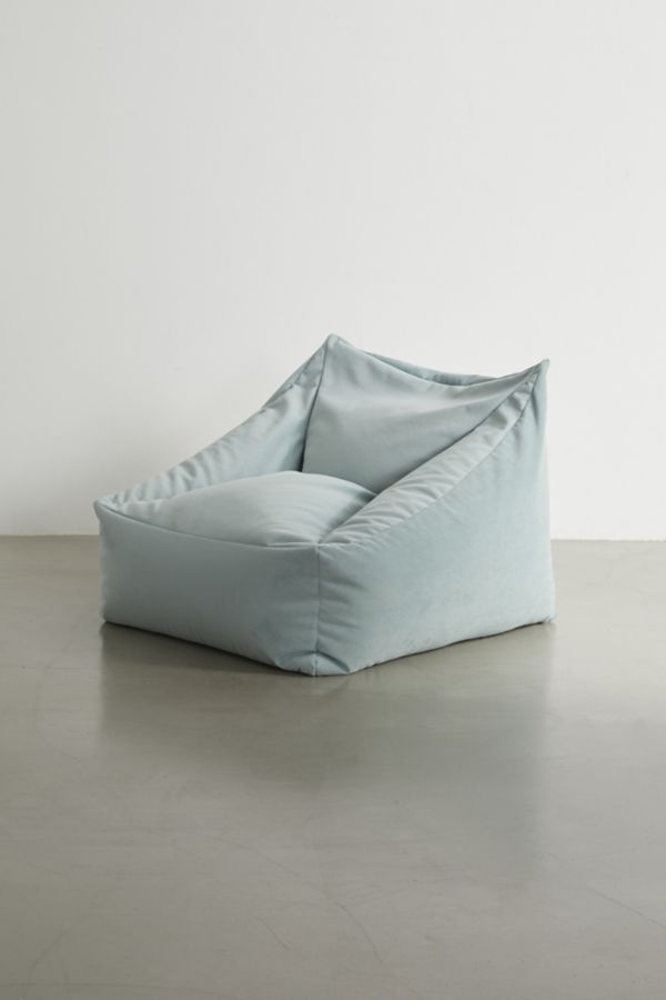 Slide View: 3: Cooper Velvet Bean Bag Chair