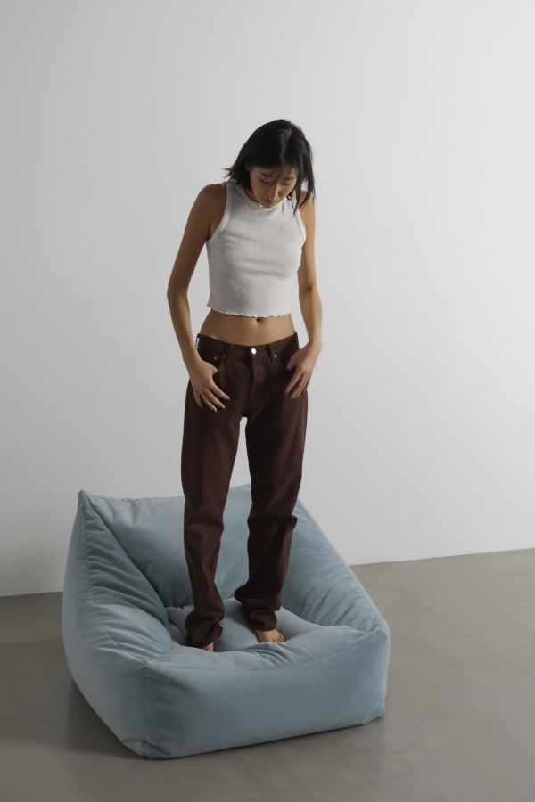 Slide View: 6: Cooper Velvet Bean Bag Chair