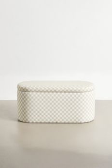 Slide View: 2: Shae Checkered Storage Bench