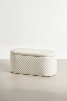 Slide View: 3: Shae Checkered Storage Bench