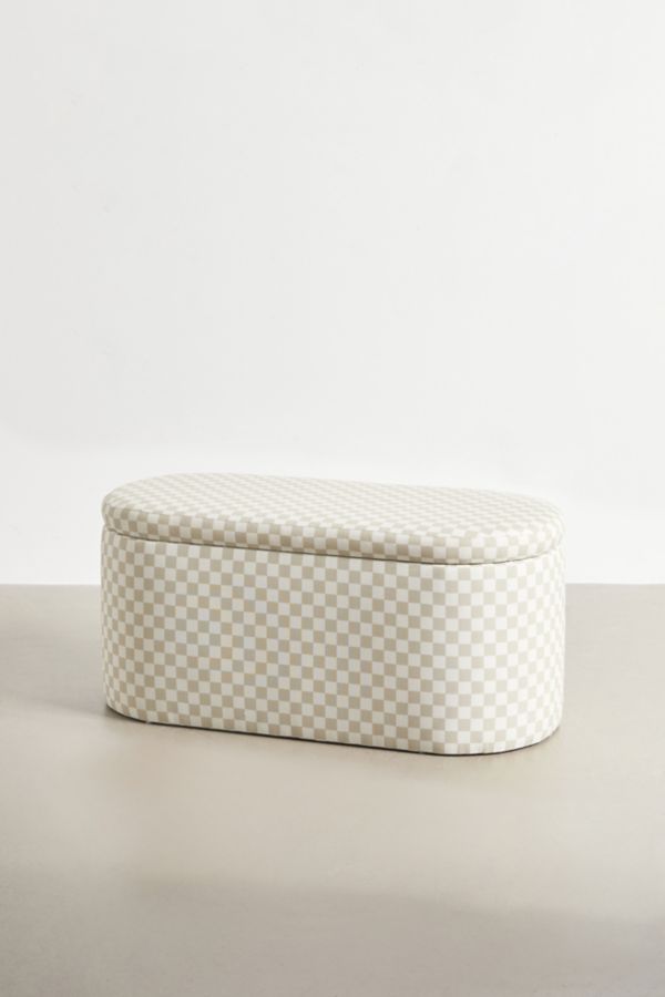 Slide View: 3: Shae Checkered Storage Bench