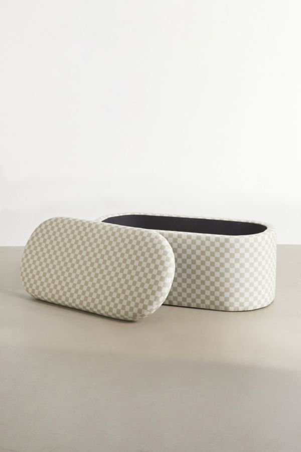 Slide View: 4: Shae Checkered Storage Bench