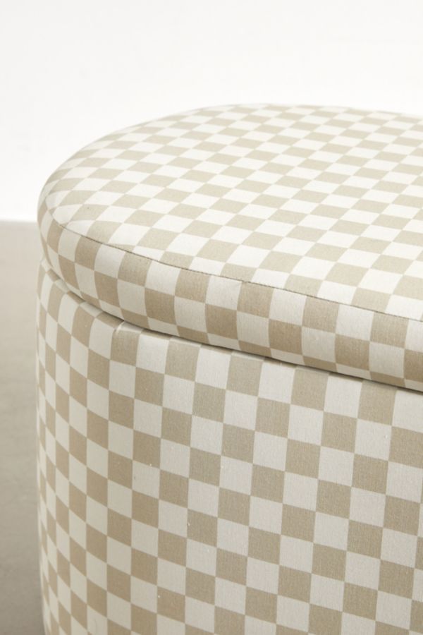 Slide View: 6: Shae Checkered Storage Bench