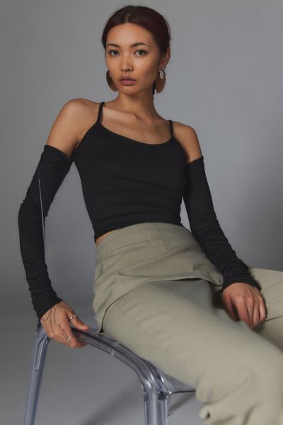 Silence + Noise Dawn Asymmetrical Cold-Shoulder Top
