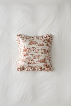 Slide View: 2: Harper Patterned Ruffle Throw Pillow