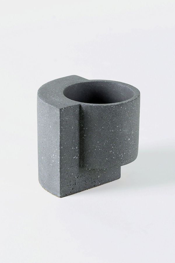 Slide View: 4: Tortuga Forma Concrete Terrazzo Planter - Set of 2