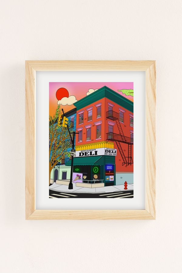 Slide View: 1: Katie Scarlett On A Corner In Brooklyn Art Print