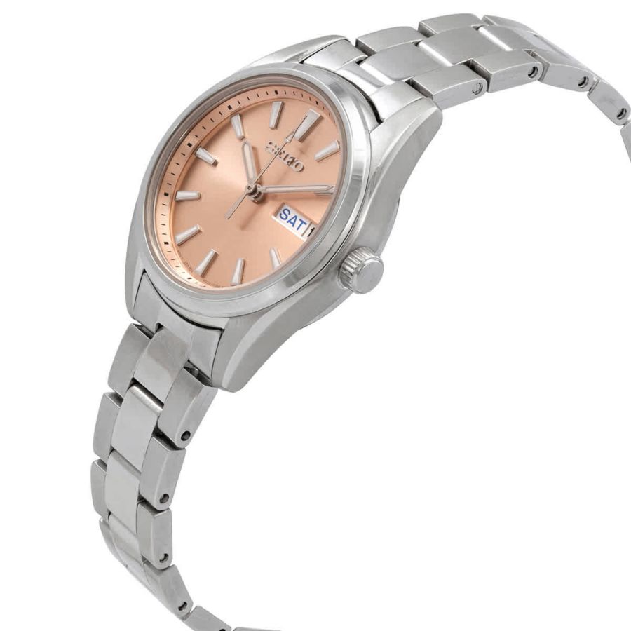 Slide View: 2: Seiko Quartz Analog Peach Dial Small Face Watch