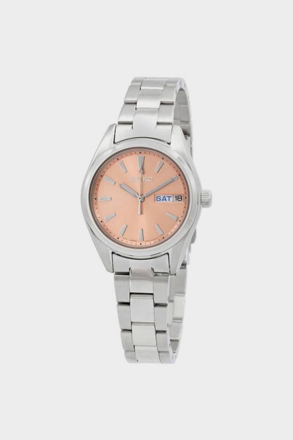 Slide View: 1: Seiko Quartz Analog Peach Dial Small Face Watch