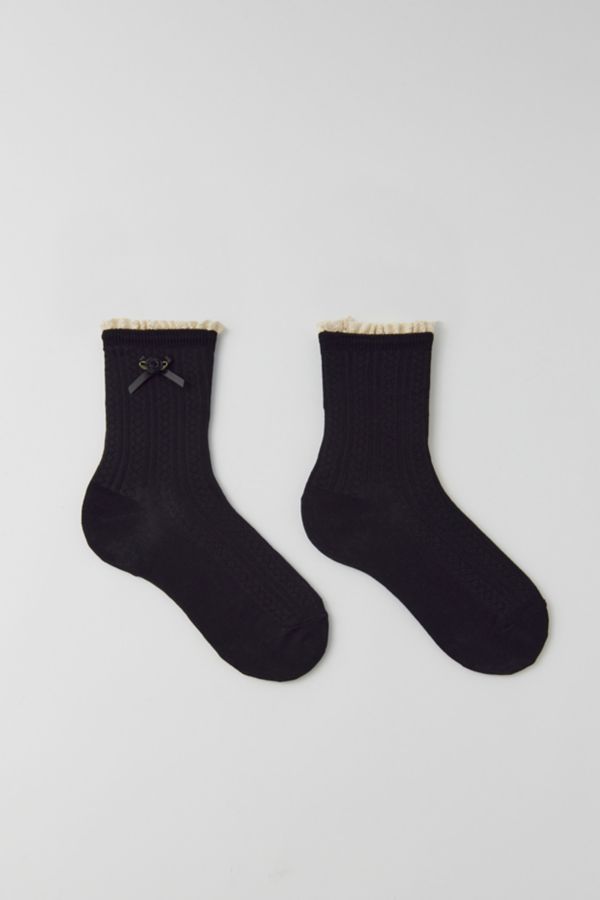 Slide View: 3: Rosette Pointelle Crew Sock