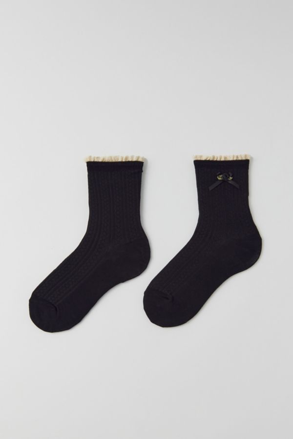 Slide View: 4: Rosette Pointelle Crew Sock