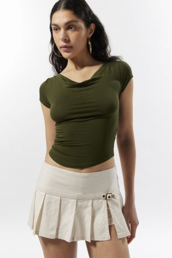 Slide View: 2: Silence + Noise Lara Cowl Neck Cropped Top