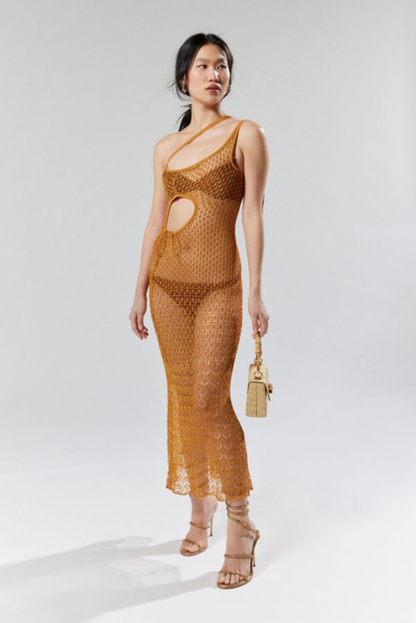 Slide View: 1: House Of Sunny Athena Sheer Knit Midi Dress