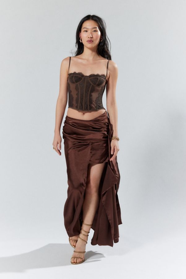 Slide View: 1: House Of Sunny Cascade Asymmetrical Midi Skirt