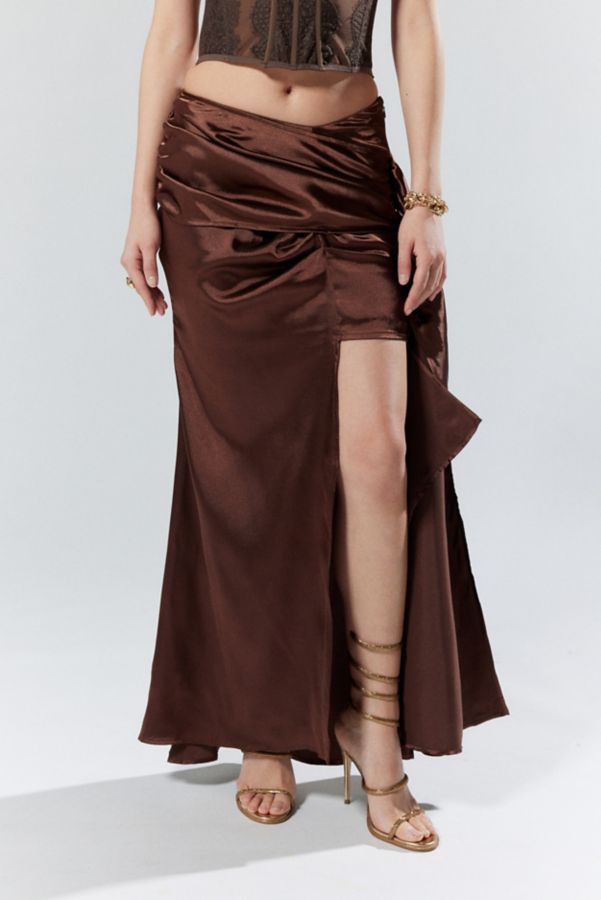 Slide View: 2: House Of Sunny Cascade Asymmetrical Midi Skirt