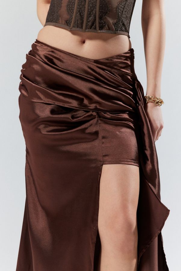 Slide View: 4: House Of Sunny Cascade Asymmetrical Midi Skirt