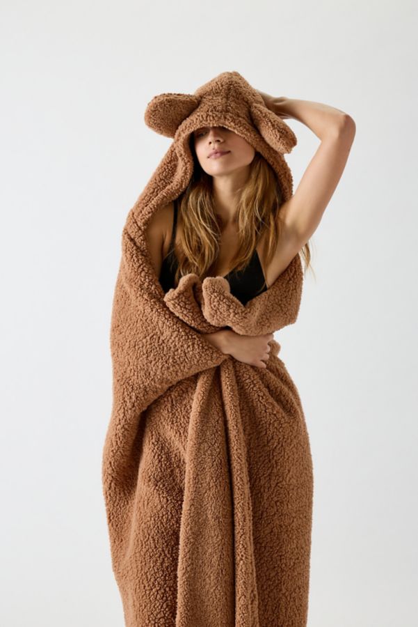 Slide View: 1: Animal Ears Fleece Throw Blanket