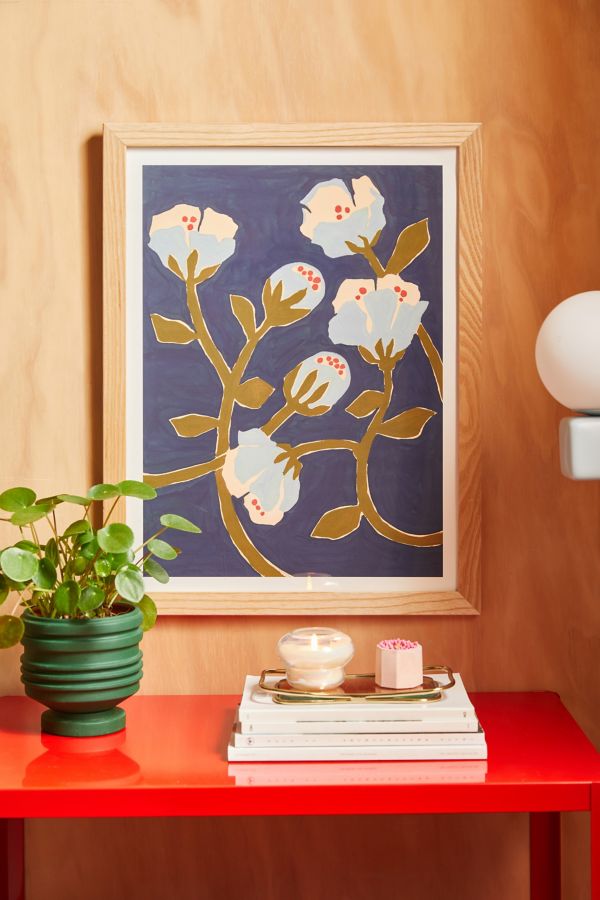 Slide View: 1: Megan Galante Blue Perennial Art Print