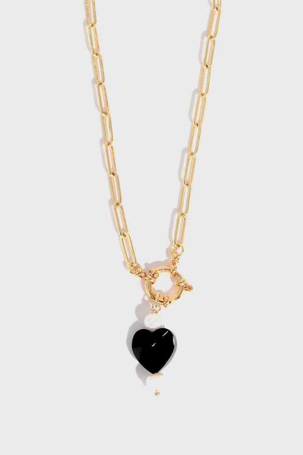 Slide View: 5: Joey Baby Natasha Black Heart Necklace