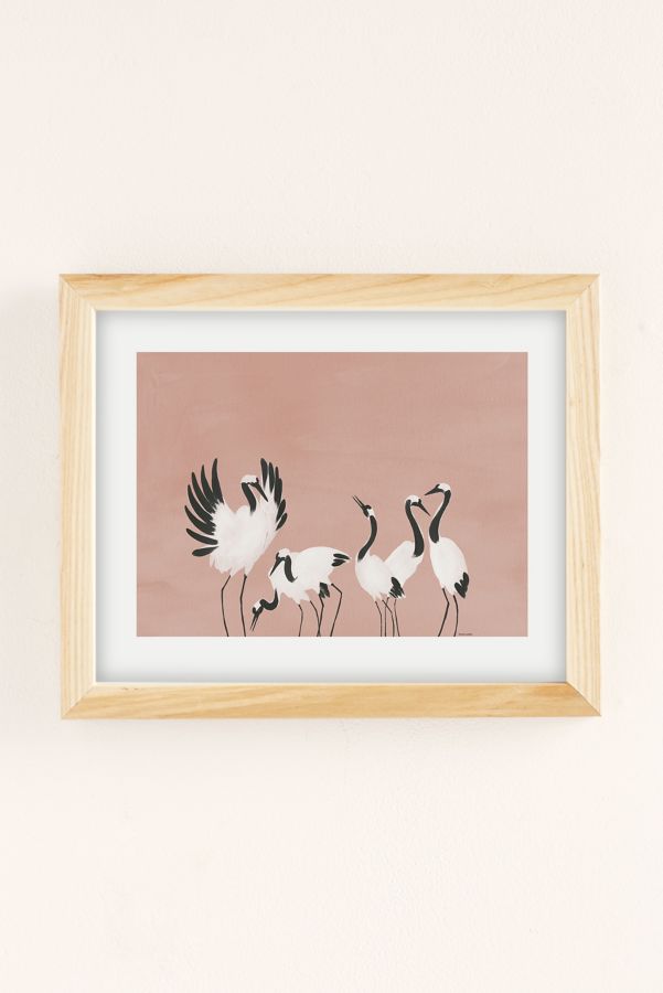 Slide View: 2: Megan Galante Crane Dance Mauve Pink Art Print