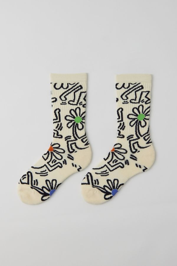 Slide View: 2: Chaussettes mi-mollet Dancing Flower Keith Haring