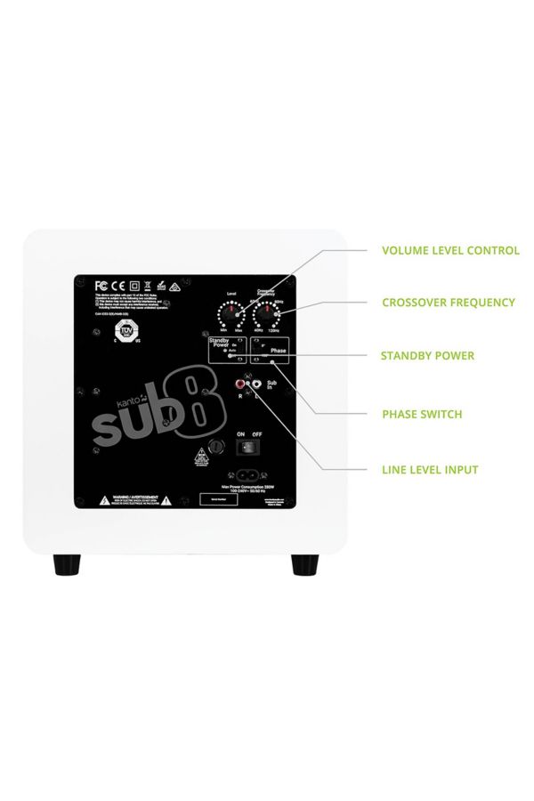 Slide View: 5: Kanto SUB8 8in Sealed Powered Subwoofer