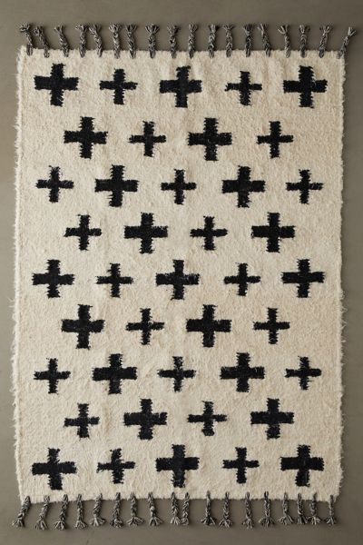 Allover Cross Shag Rag Rug