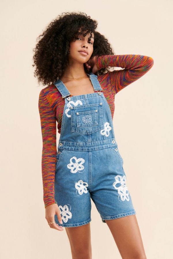 Slide View: 1: The Ragged Priest Flower Print Shortalls