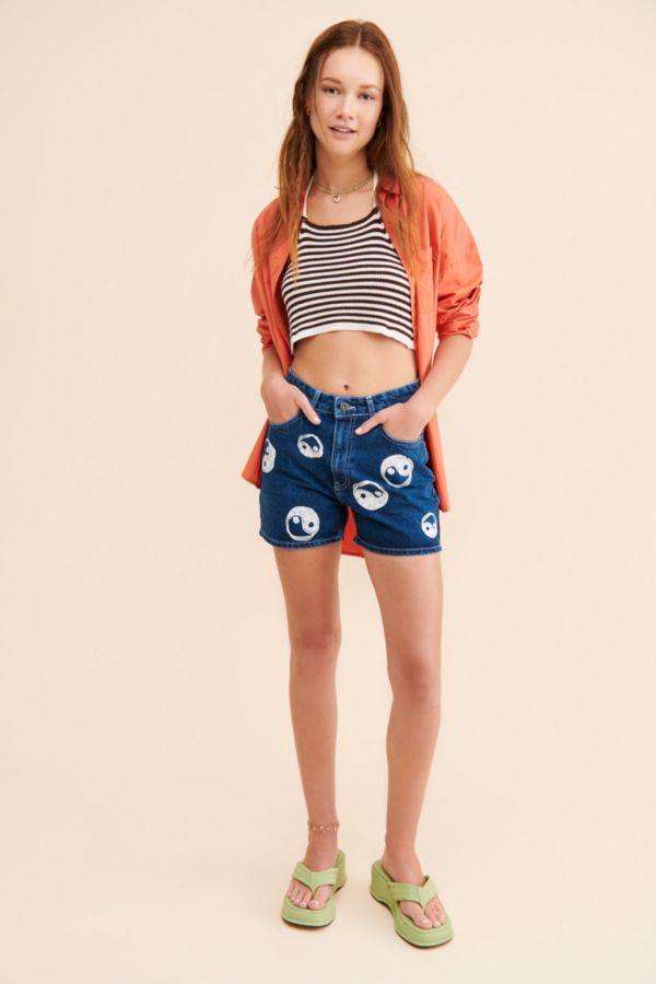 Slide View: 4: The Ragged Priest Yin-Yang Denim Shorts