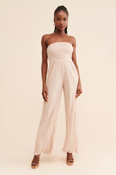 Rare London Plisse Wide Leg Jumpsuit