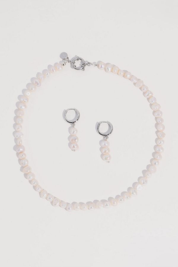 Slide View: 2: Joey Baby Freshwater Pearl Necklace and Earrings Set