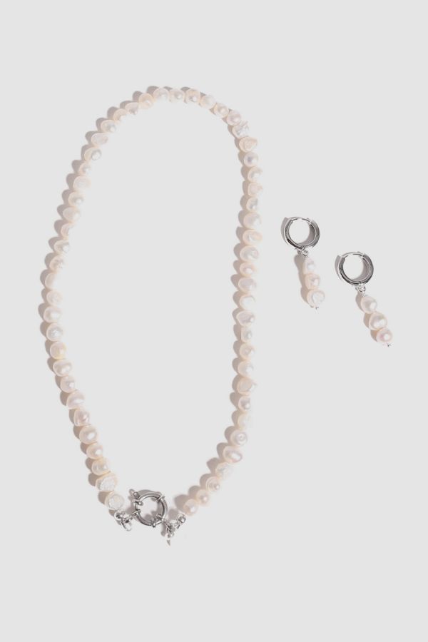 Slide View: 1: Joey Baby Freshwater Pearl Necklace and Earrings Set