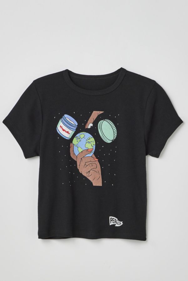 Slide View: 1: T-shirt court côtelé Heal The World Peralta Project, exclusivité UO